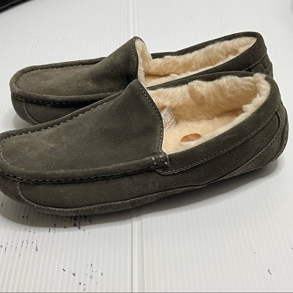 Ugg Mens Ascott Moccasin Slippers Suede GreySize 8 - Picture 6 of 16